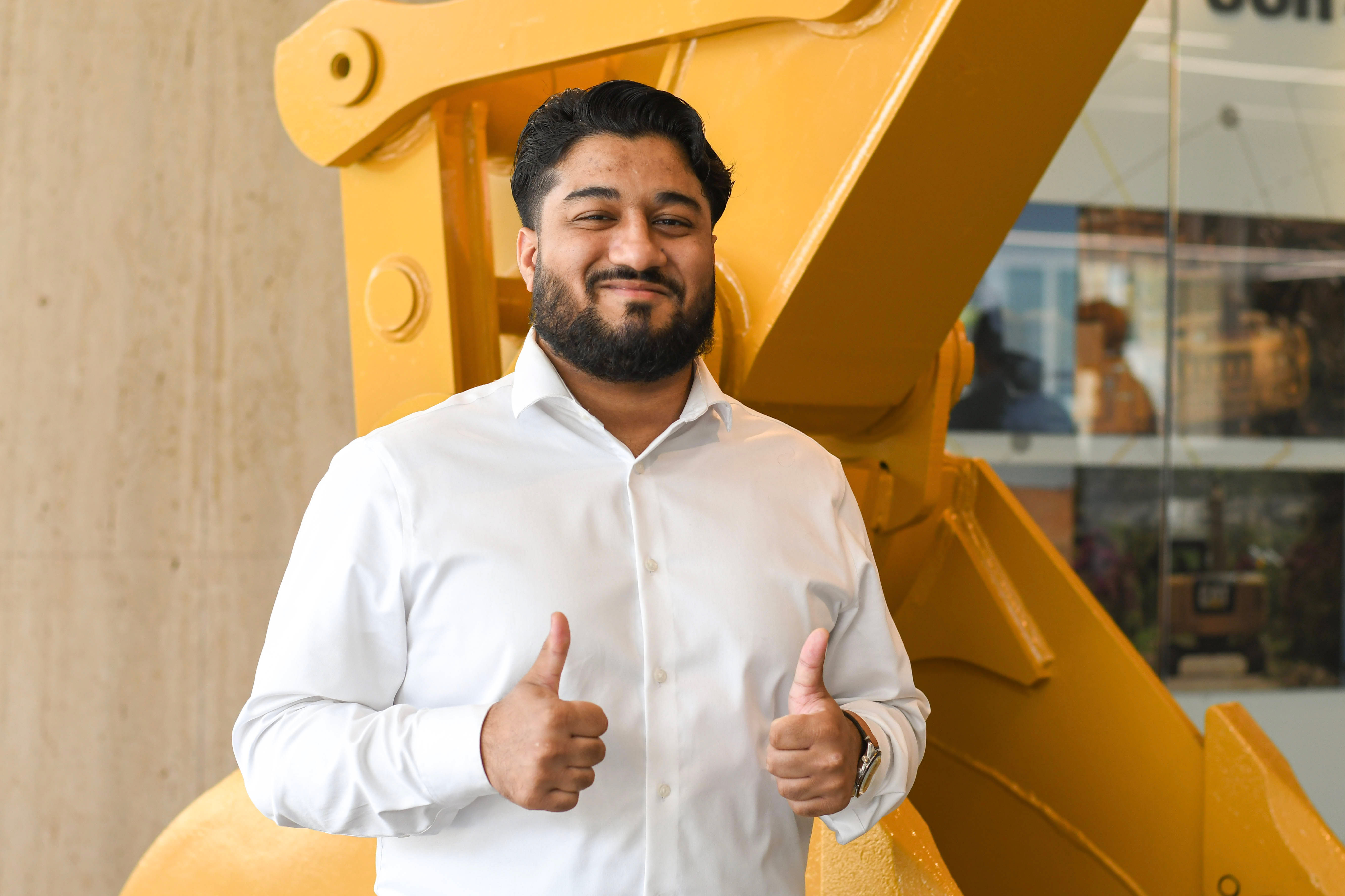 a person giving a thumbs up