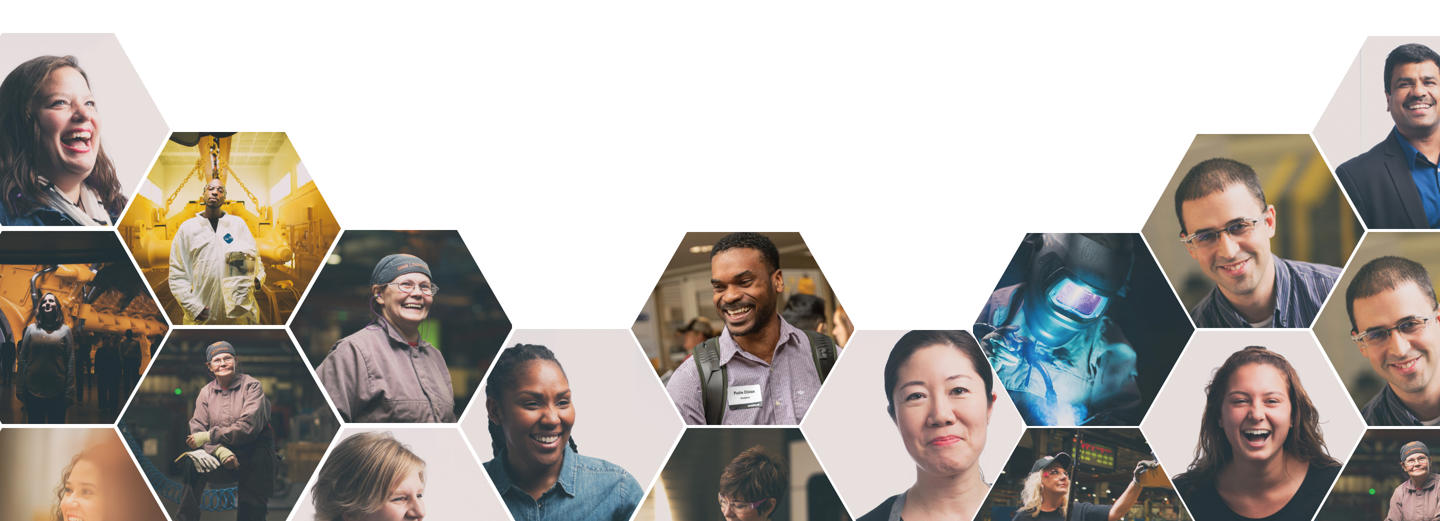 un collage de personnes souriantes