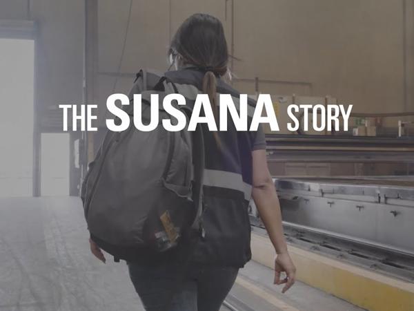 a person walking in a train station